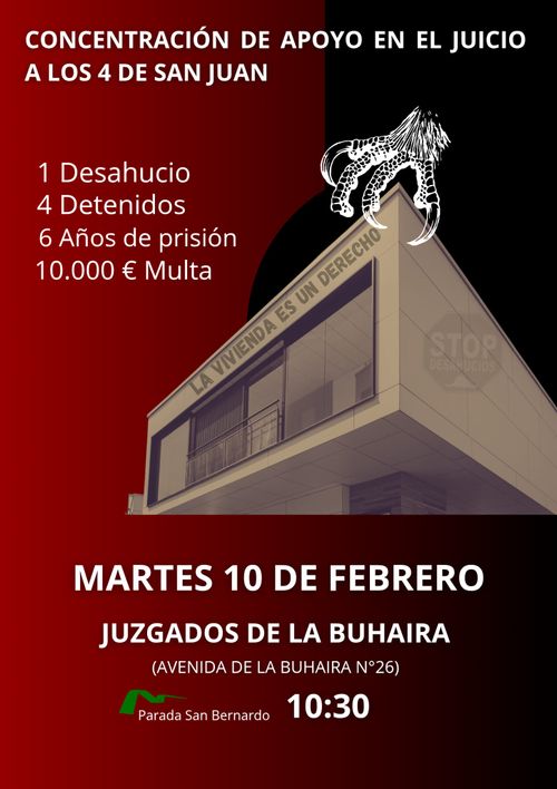 Concentración de apoyo en el juicio a los 4 de San Juan 