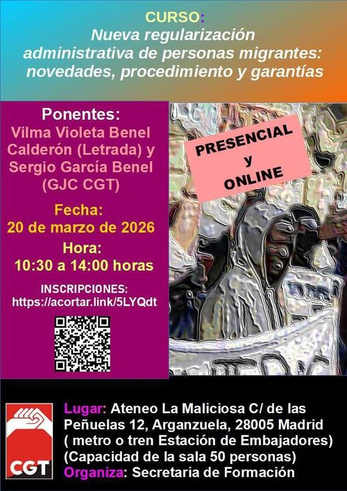 Curso "Nueva regularización administrativa de personas migrantes: novedades, procedimiento y garantías"