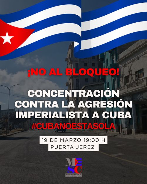 Concentración contra la agresión imperialista a Cuba