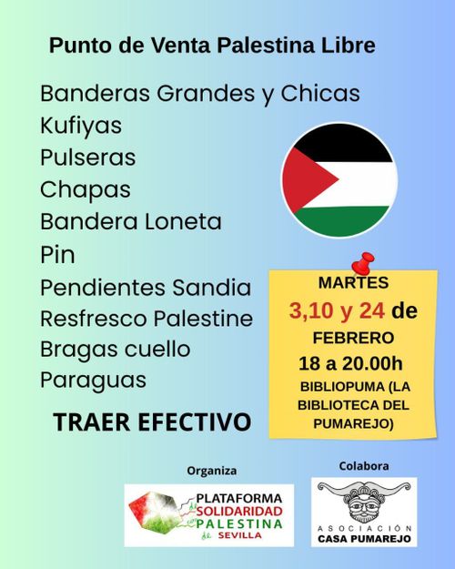 Punto de venta Palestina Libre. Los Martes de Febrero