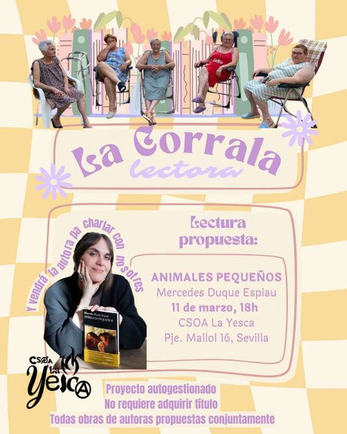 La Corrala Lectora: "Animales Pequeños" (Mercedes Duque Espiau)