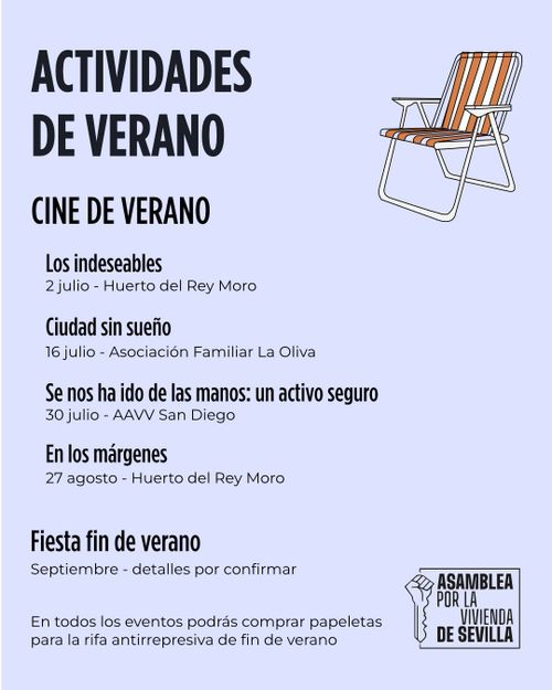 Actividades de verano de la Asamblea por la Vivienda de Sevilla