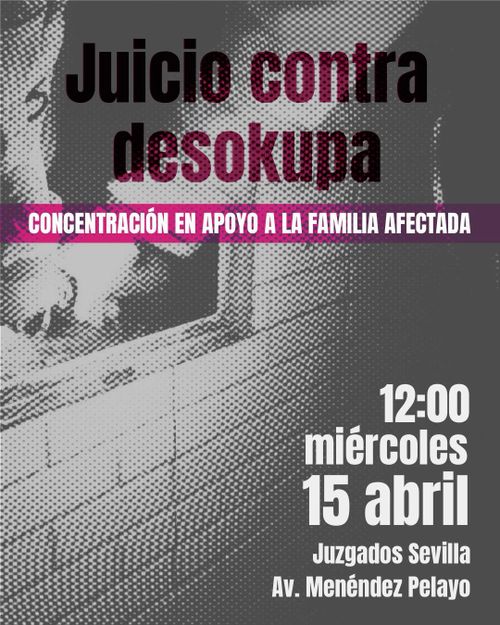 Juicio contra desokupa. Concentración en apoyo a la familia afectada